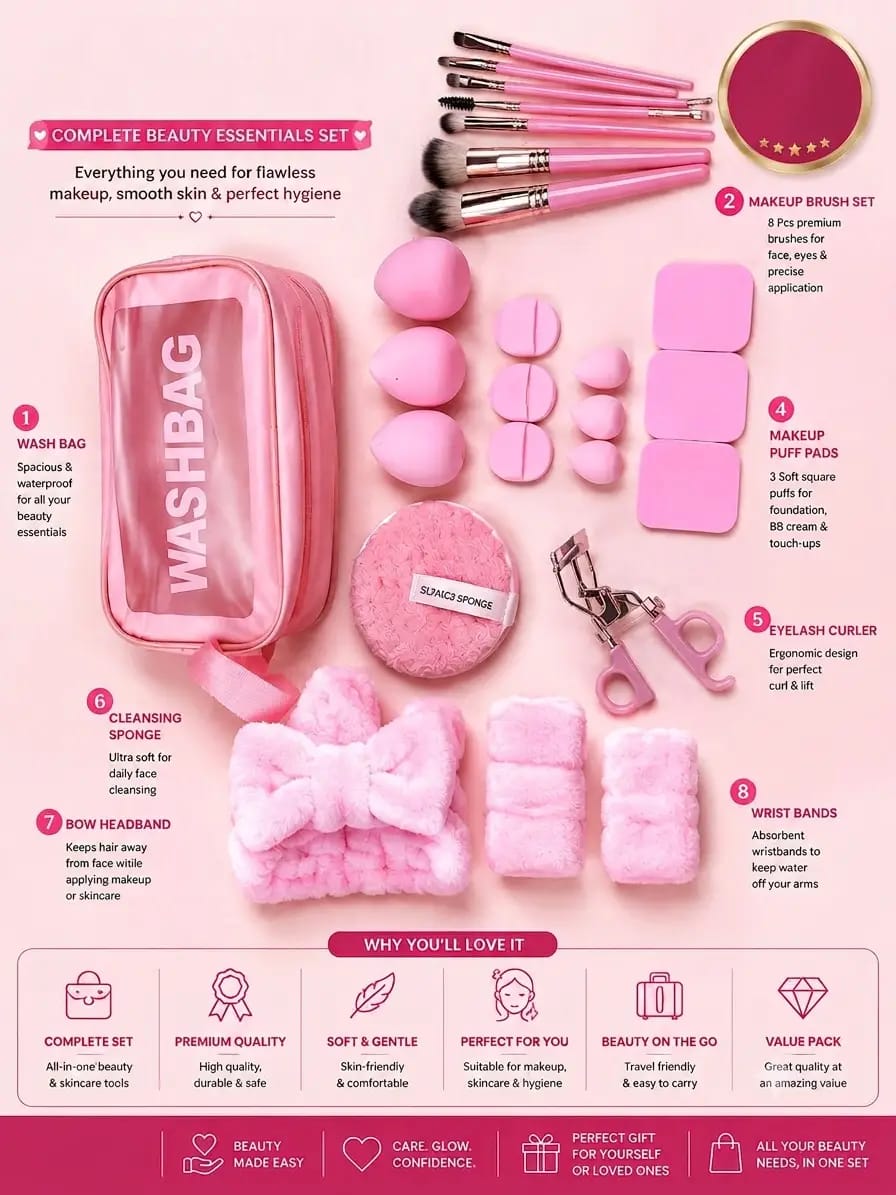 Complete Beauty Essentials Kit – 8 in 1