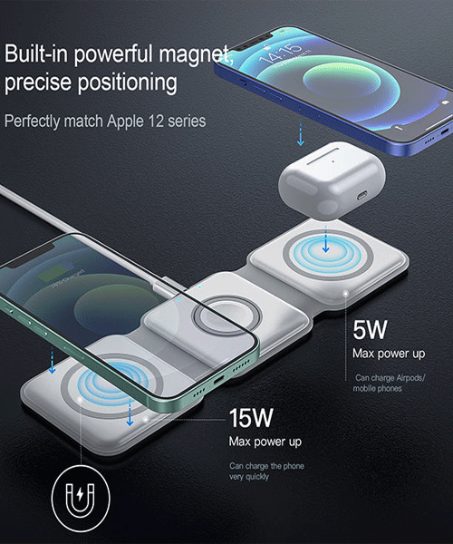 3-in-1 Magnetic Wireless Charging Station