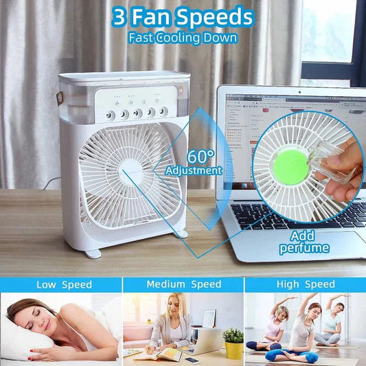 Portable Mini Air Cooler Fan with Mist Spray